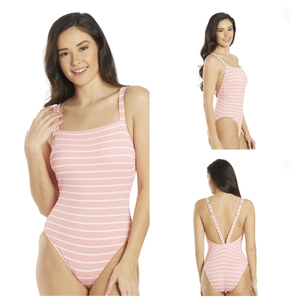 Splendid Women's Atmospheric Stripe One Piece Swimsuit Pink